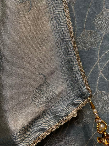 Zarbanoor Brocade Suit (Turquoise)