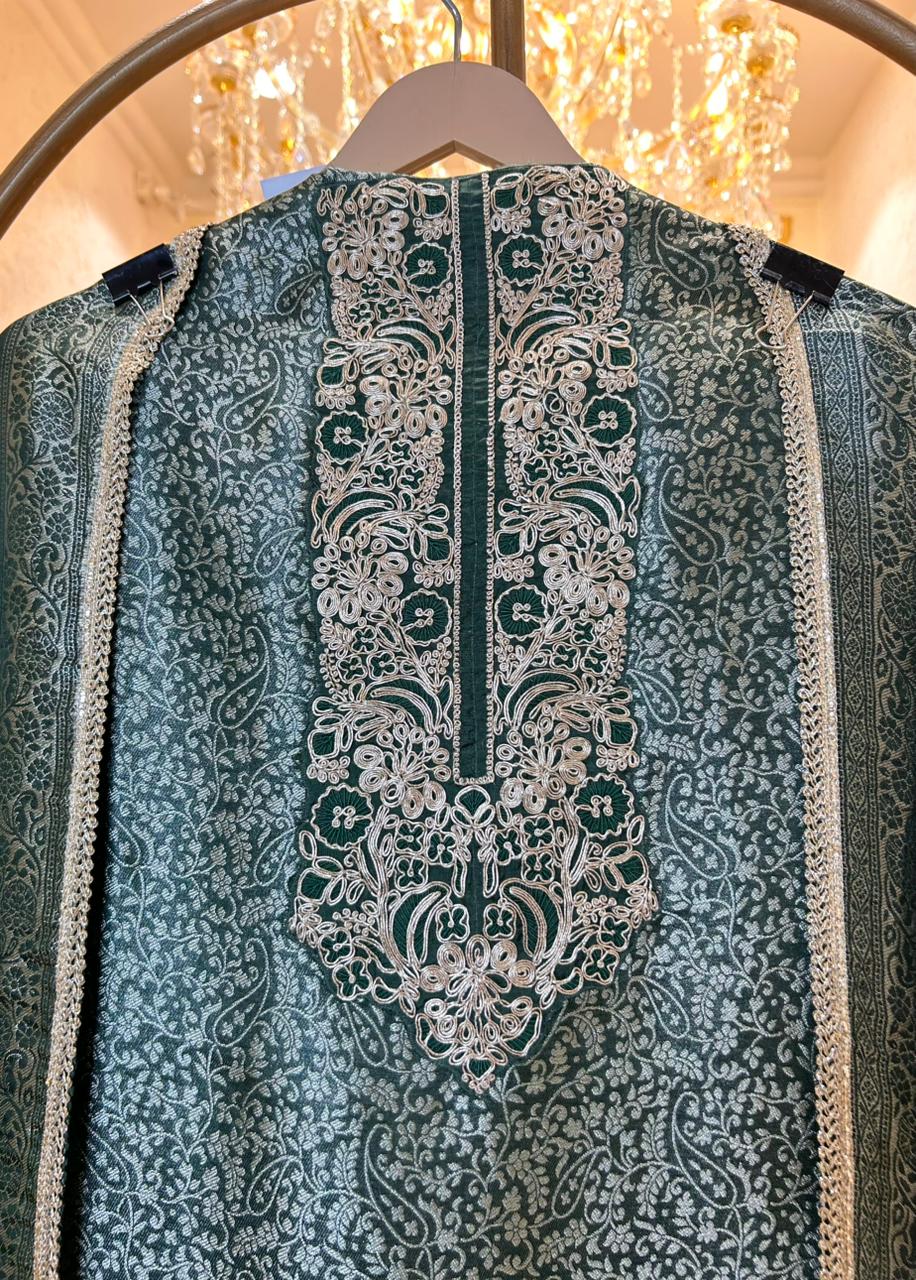 Zarvahana Brocade Suit (Green)