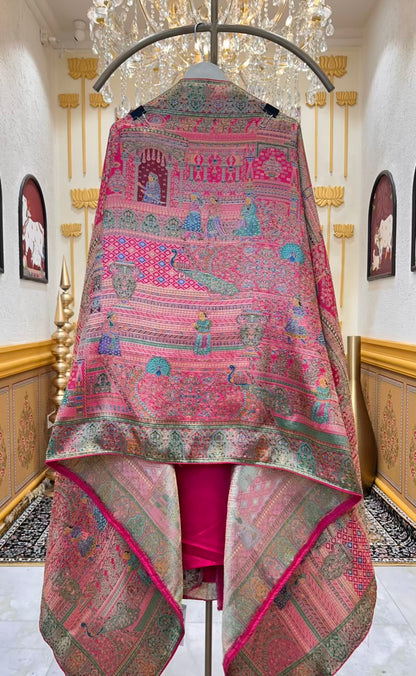 Sarnooré Woven Taj Suit (Magenta)