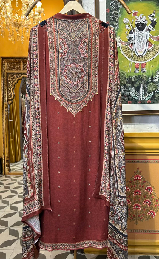 Siyana Pashmina Suit (Maroon)