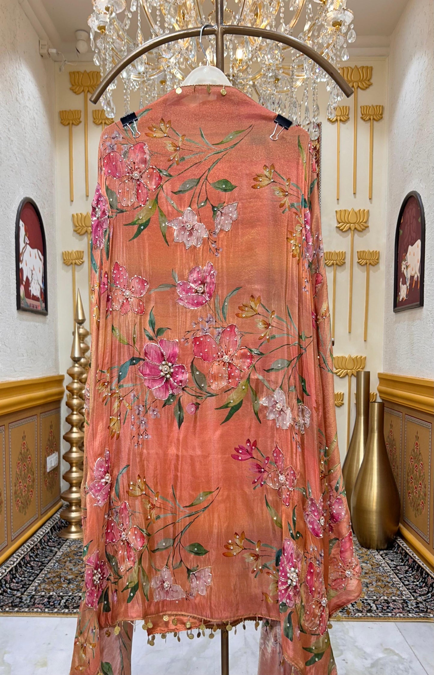 Rangmira Shimmer Suit (Peach)