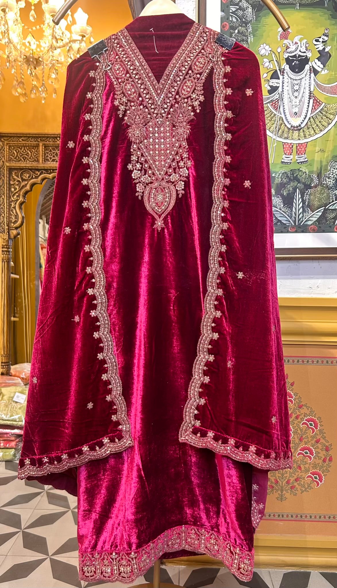 Vareesha Velvet Suit