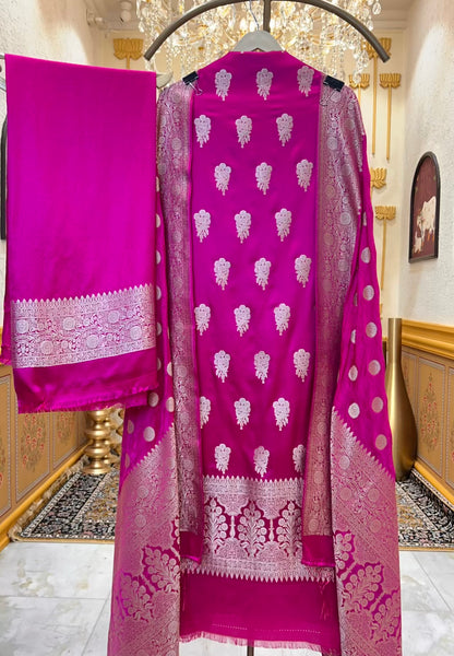 Ruhzini Silk Weave Suit (Magenta)