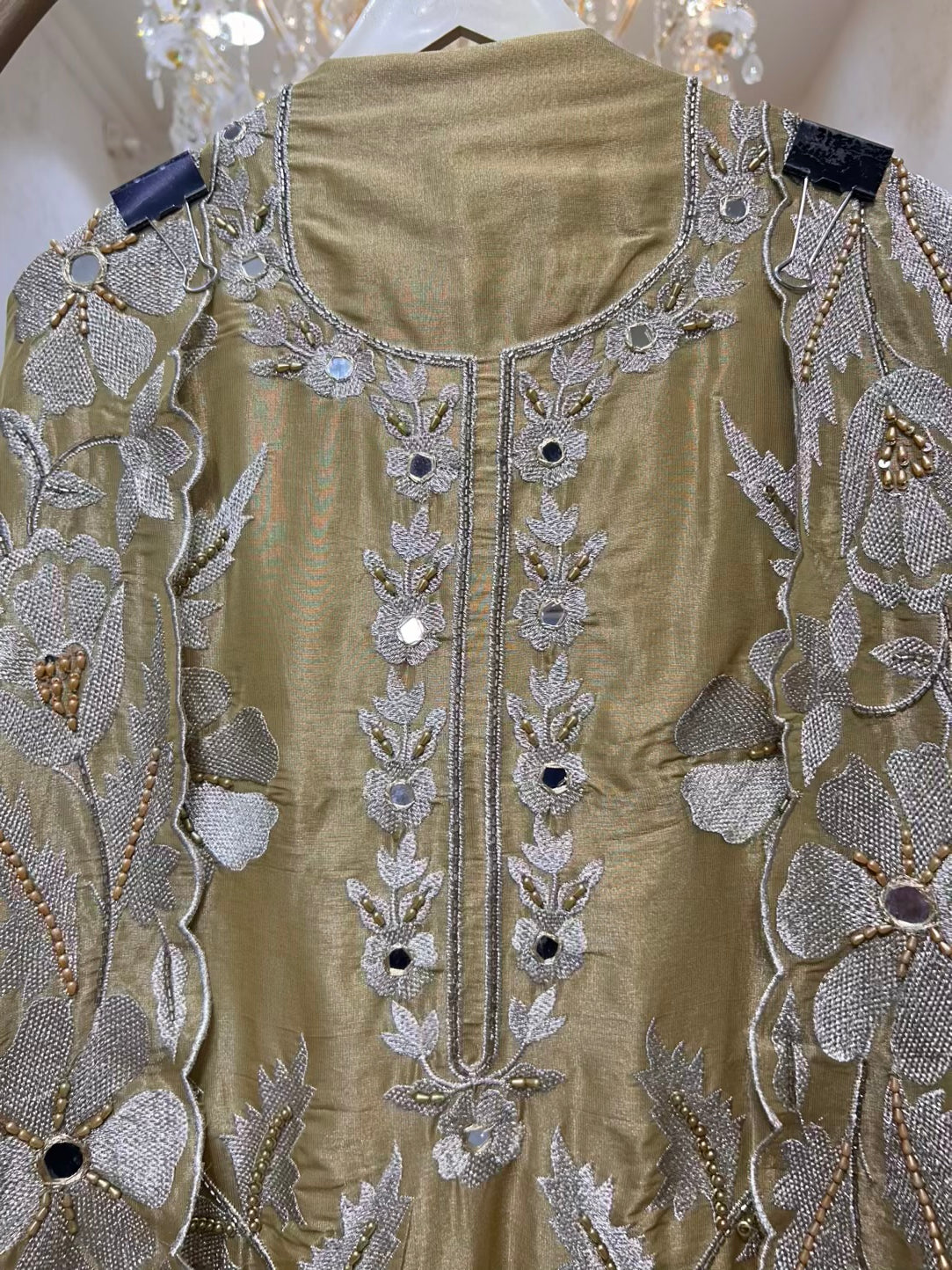 Noorika Sheesha Pearl Suit (Mustard)