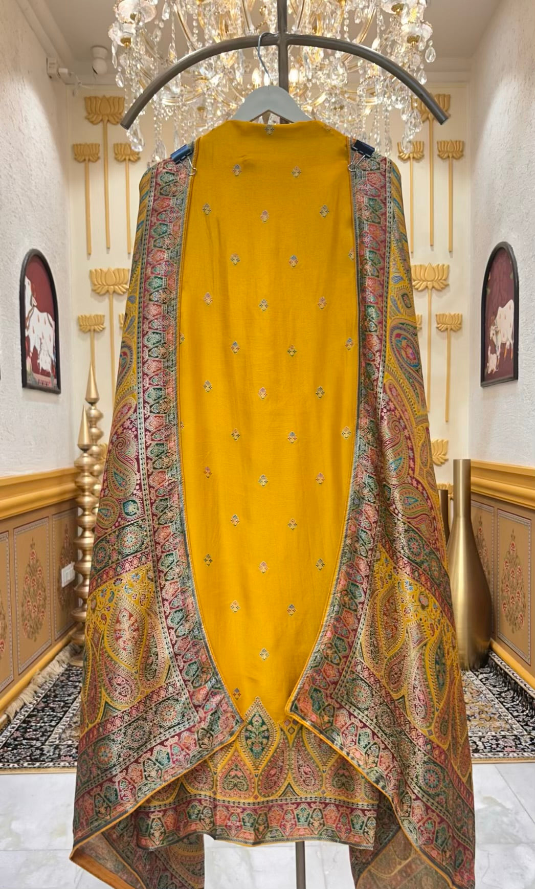 Mahzaira Banarasi Suit (Yellow)