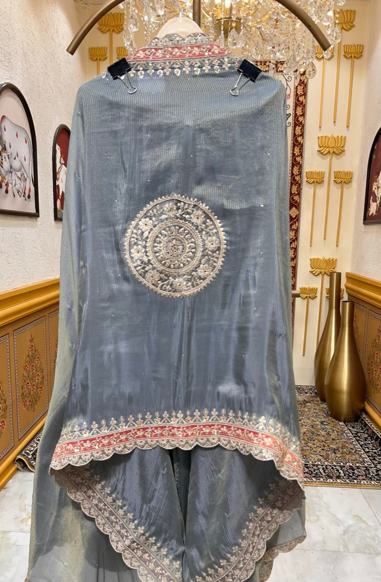 Sarvini Shimmer Bloom Suit (Blue)