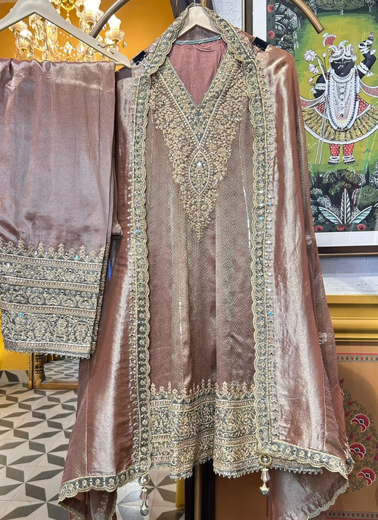 Ruh-e-Zar Anarkali Suit (Beige)