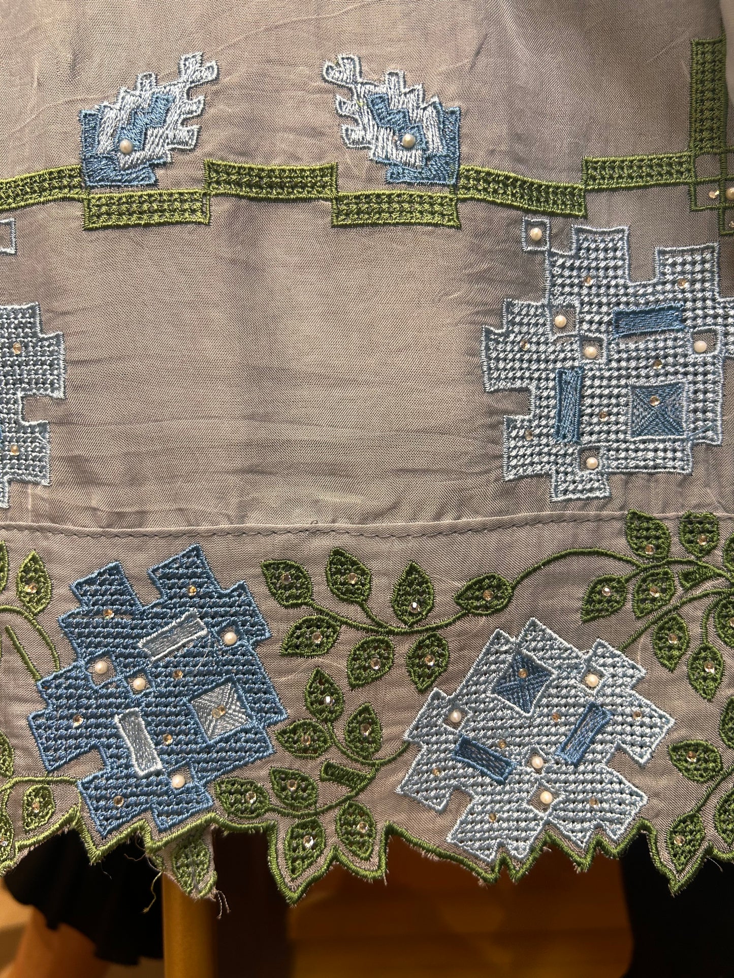 Raahee Organza Suit (Powder Blue)
