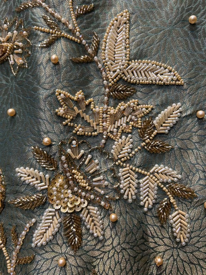 Zarehni Brocade Suit (Green)