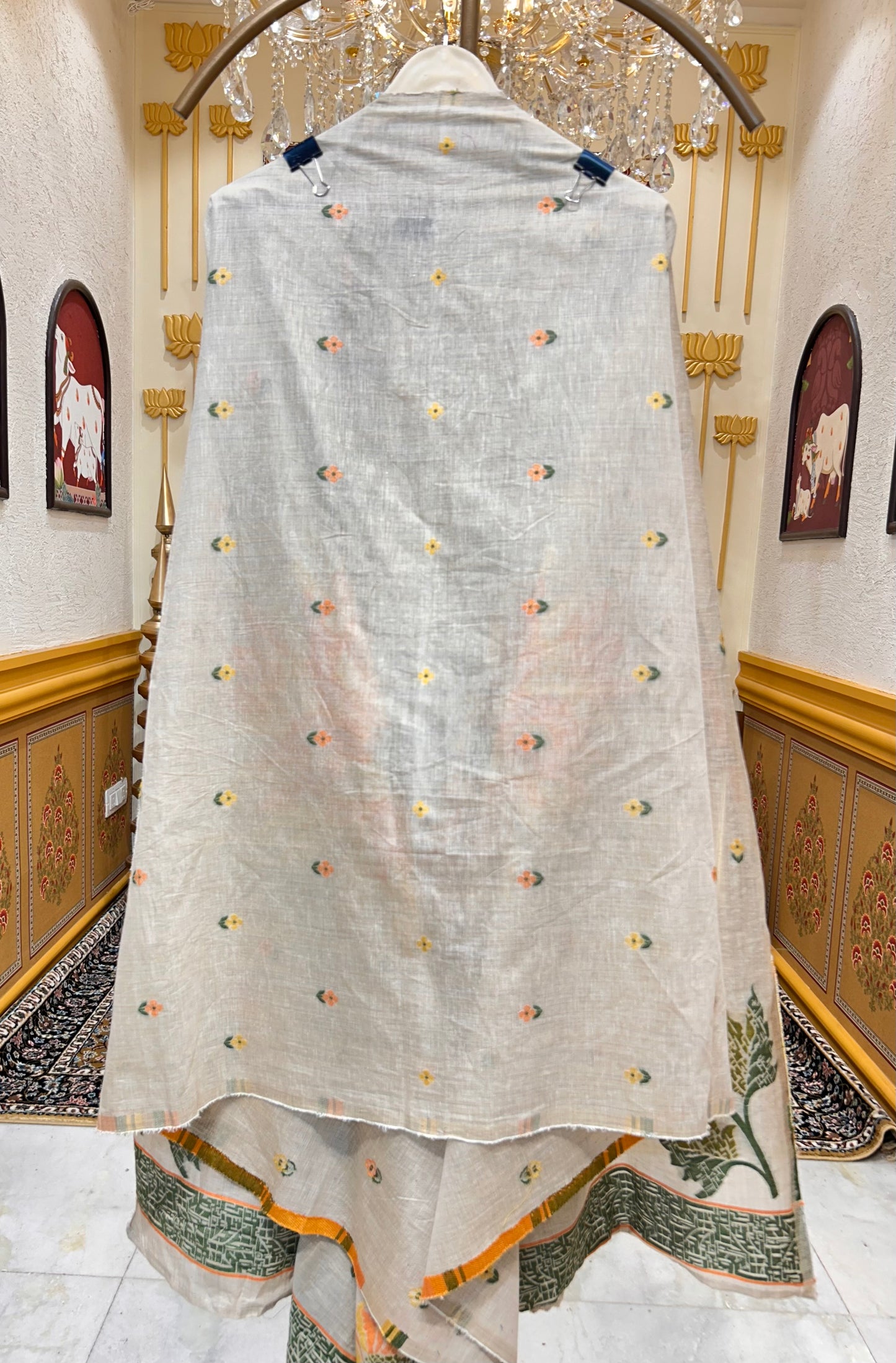 Iraaya Jamdani Noor Suit (Rust)
