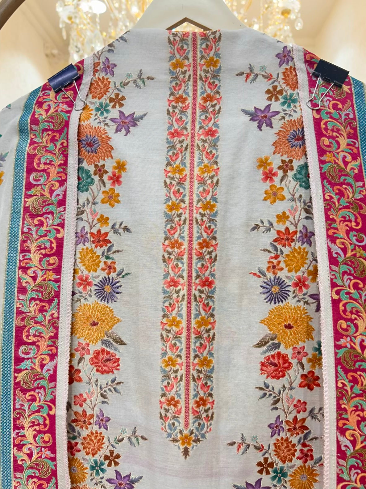 Eshira Silk Printed Suit (Beige)
