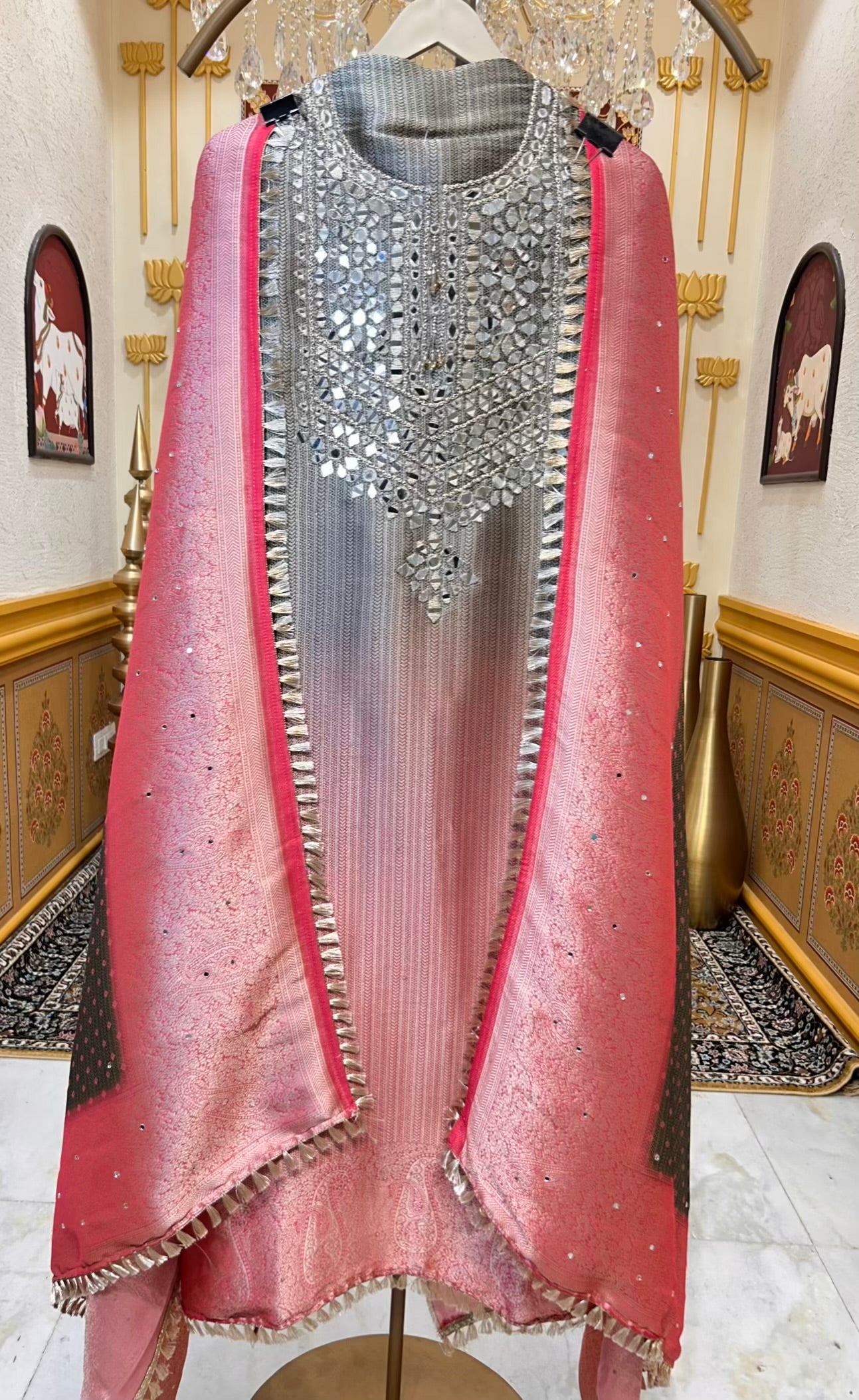 Mahzara Shahi Brocade Suit (Black)