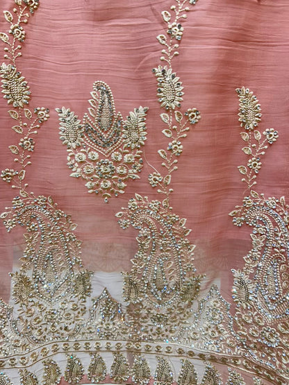 Aarifa Resham Veil Suit (Pink)