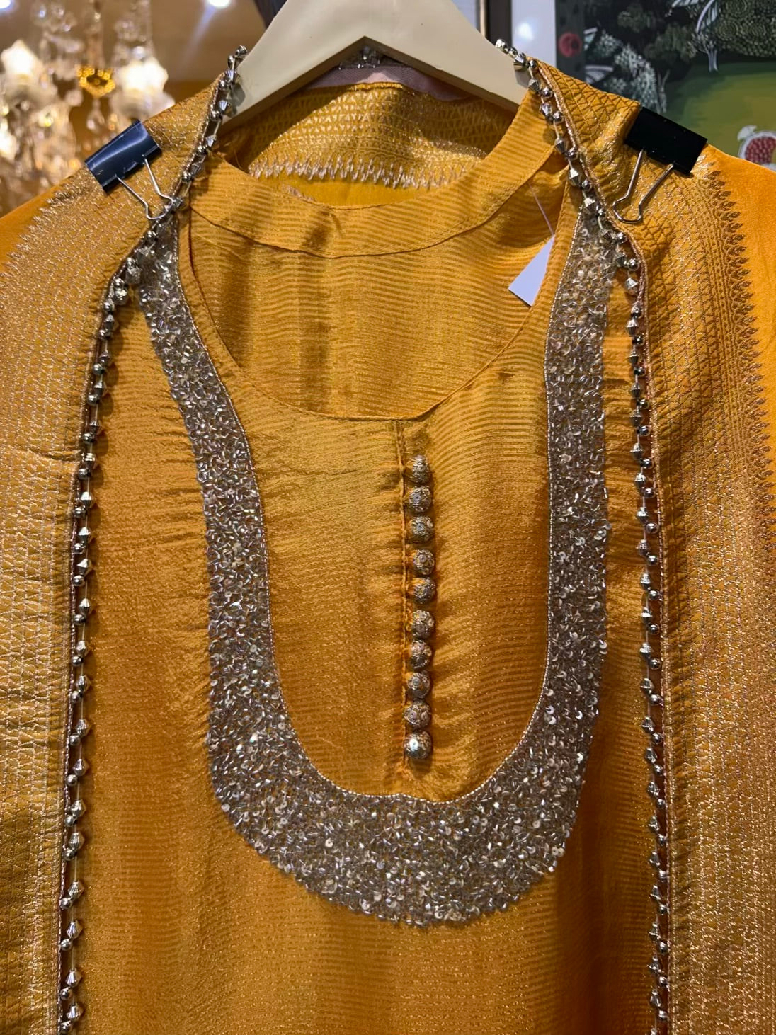 Meerbaaz Banarasi Suit (Yellow)