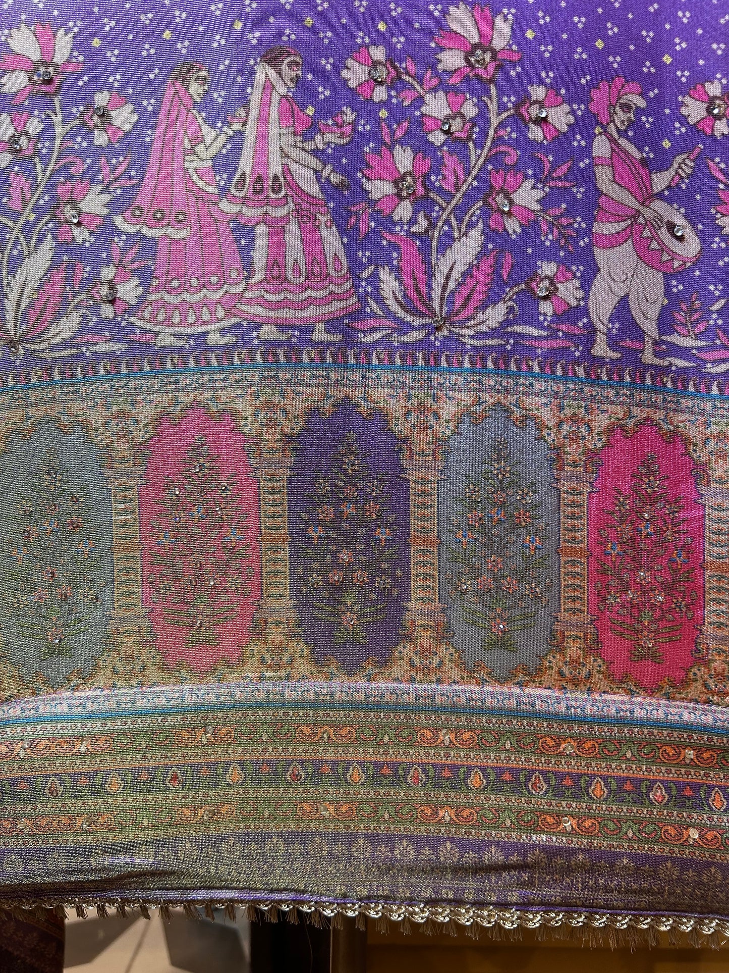 Zehraab Organza Suit (Lavender)