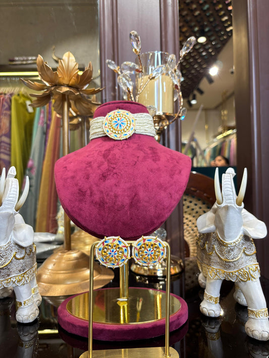 Rivaaz Choker Set (Sky Blue)