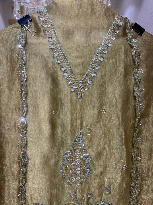 Ayleen Shimmer Stone Suit (Mehendi Green)