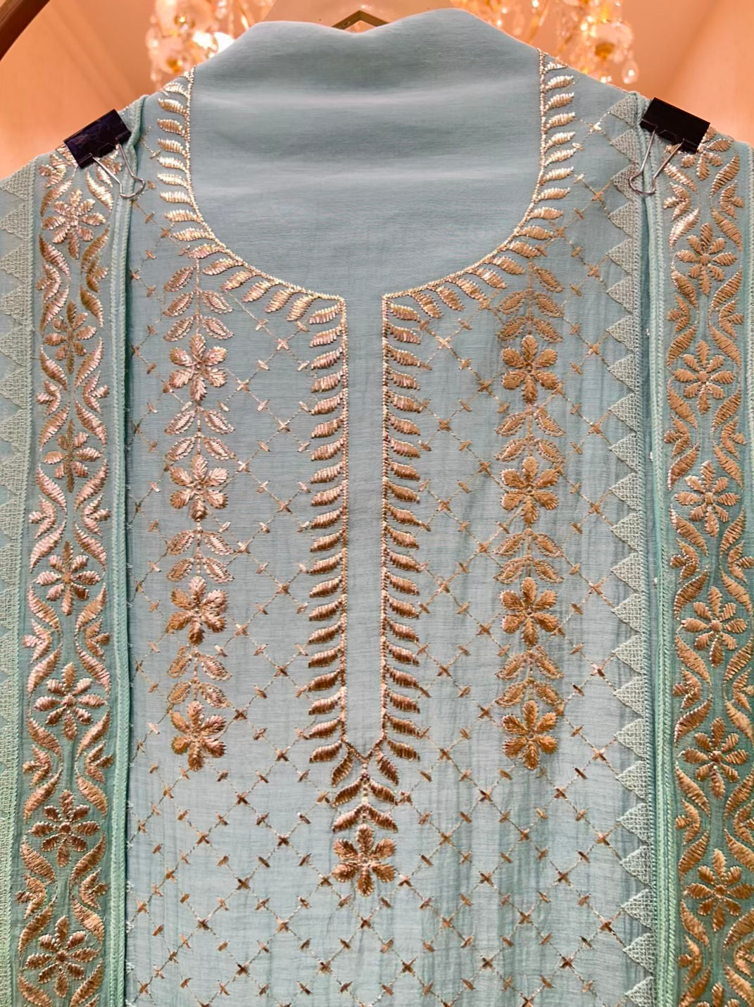 Zoraya Golden Zari Chanderi Suit