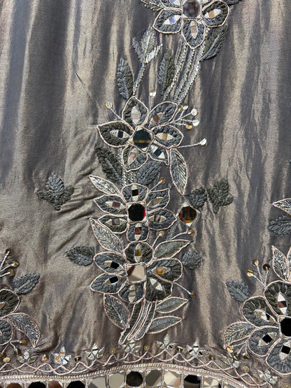 Noorain Organza Suit (Dark Green)