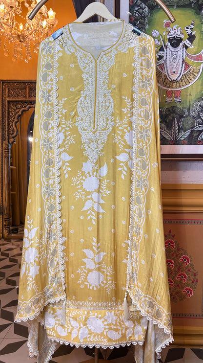 Nairiti Muslin Suit (Yellow)