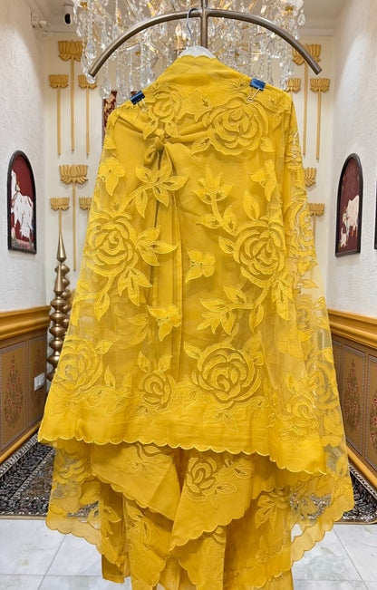Aavya Resham Bloom Suit (Mustard)