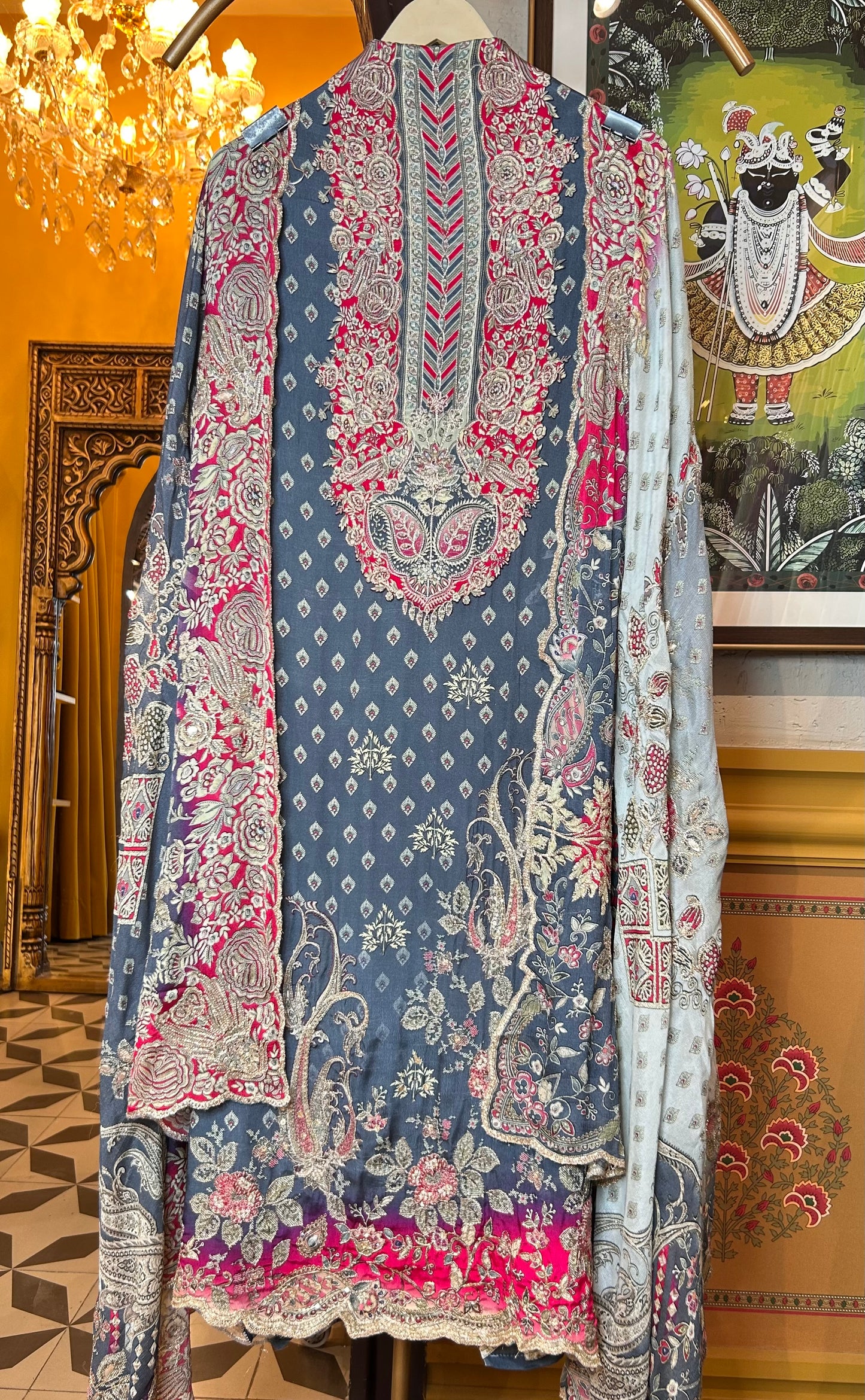 Mehrin Crepe Suit (Blue)