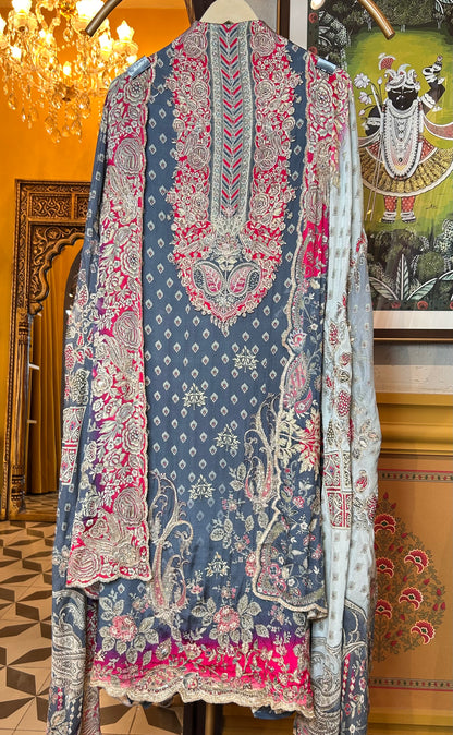 Mehrin Crepe Suit (Blue)