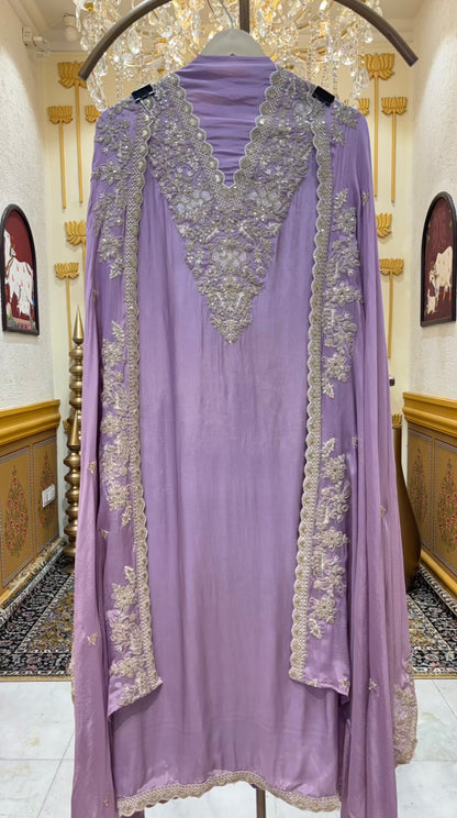 Zareen Satin Silk Suit
