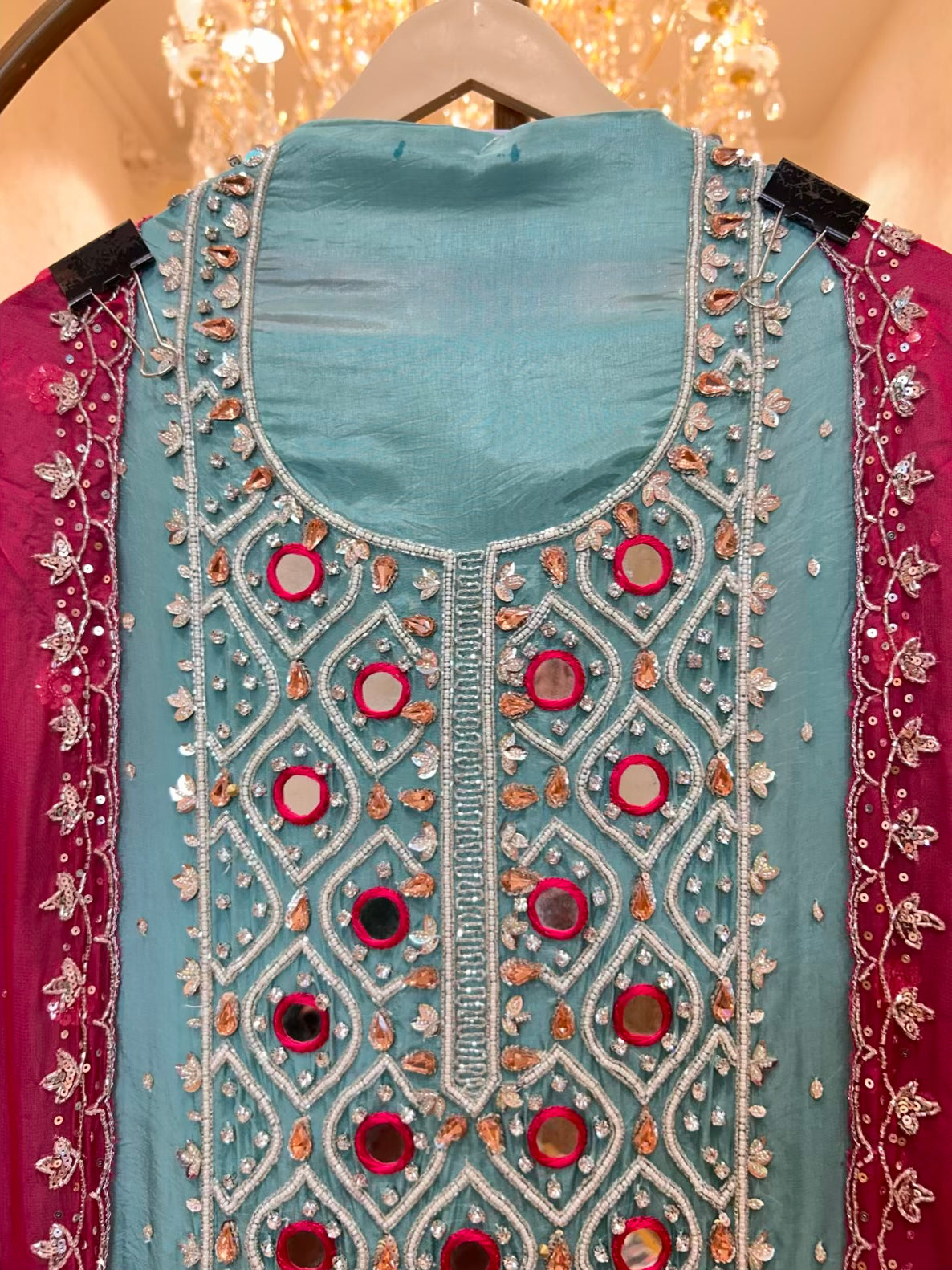 Zivara Sheesha Élan Suit (Powder Blue)