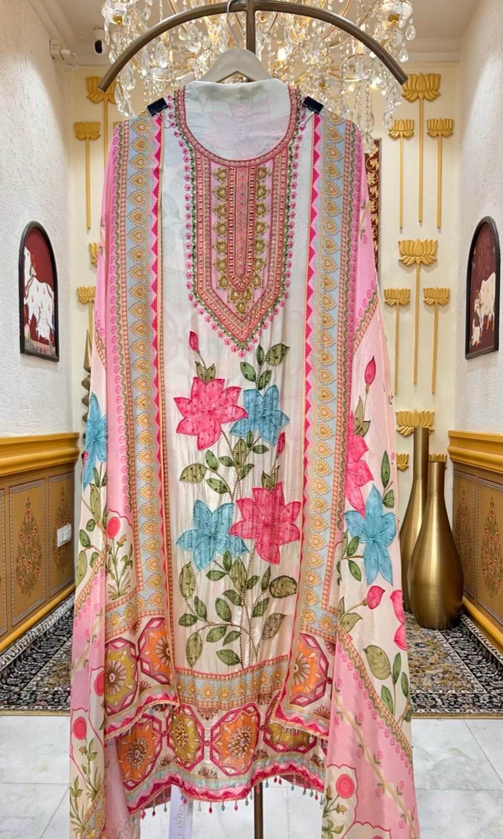 Rivaaya Pearl Crepe Suit