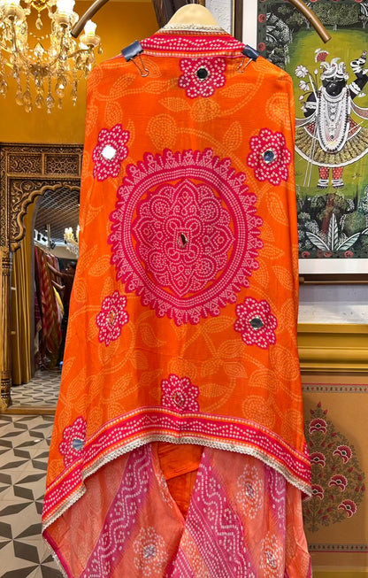 Mahveen Organza Suit (Orange)