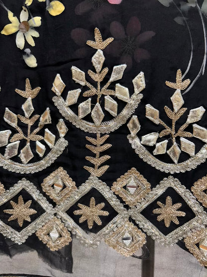 Zayrika Handprint Gota Suit (Black)