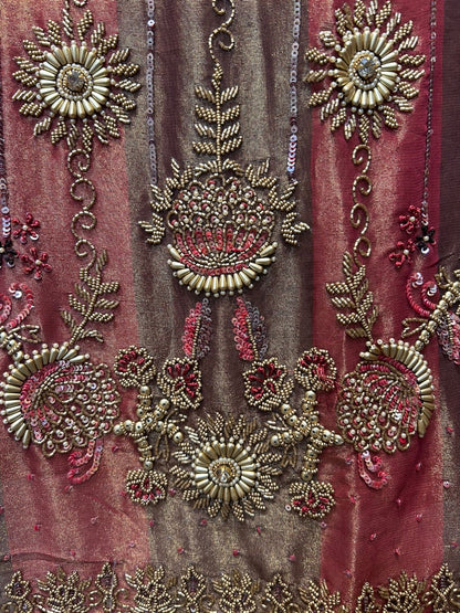 Chaandbaliyaa Organza Suit (Wine)