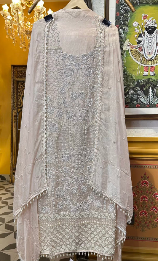 Siyaara Organza Suit (Peach)