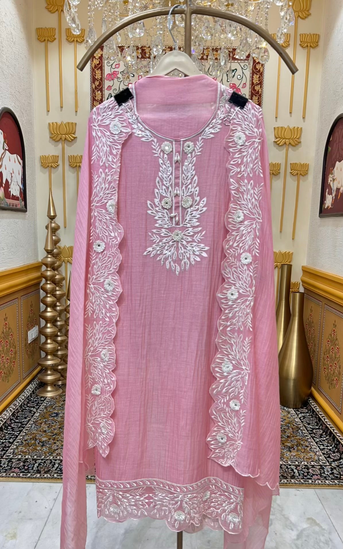Nazira Resham Mul Suit (Pink)