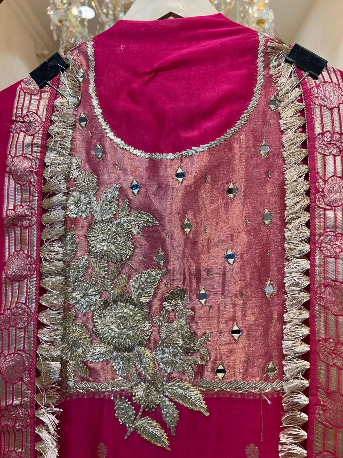 Shahvira Gota Mahal Suit (Magenta)