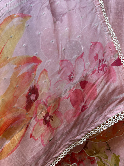 Aarunya Chanderi Mul Suit (Pink)