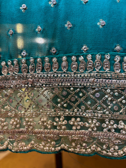Saanjh Baag Silk Set (Blue)