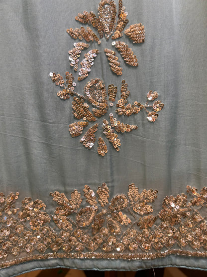 Zeba Organza Suit (Blue)