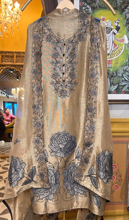 Khwab Organza Suit (Beige)