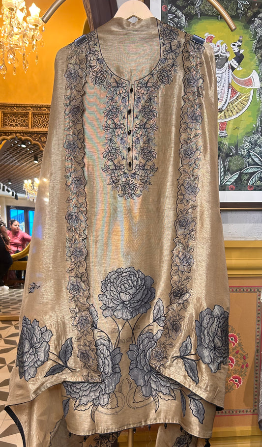 Khwab Organza Suit (Beige)