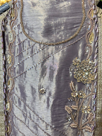 Noorzaan Organza Suit (Lavender)