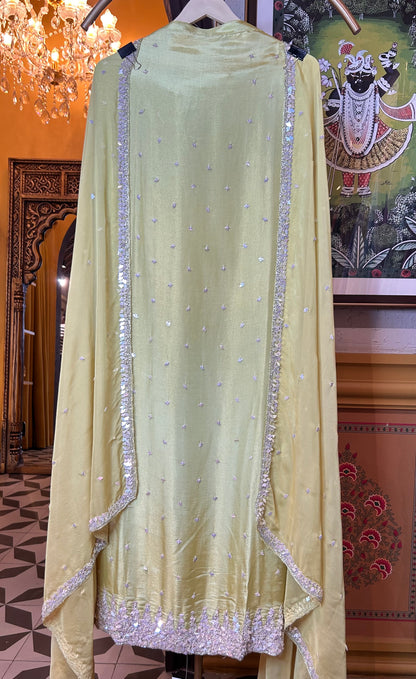 Naureen Organza Suit (Lime Green)