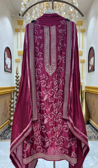 Aabshara Satin Silk Suit