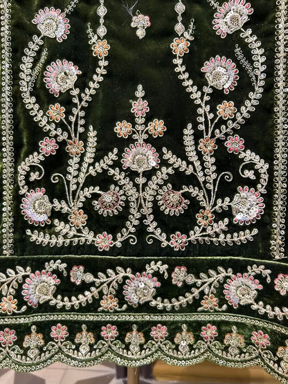 Feroza-e-Velvet Suit (Green)