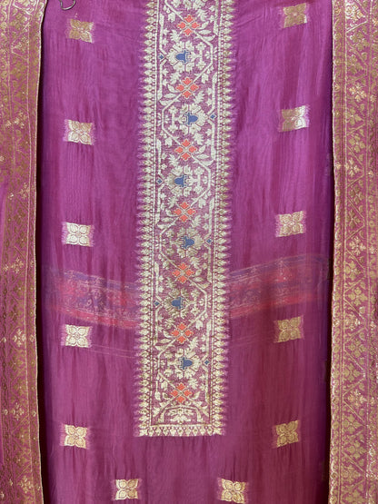 Afsana Banarasi Suit (Lavender)