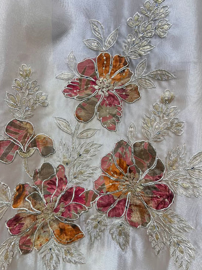 Zehraah Kinari Bloom Suit (Silver Grey)