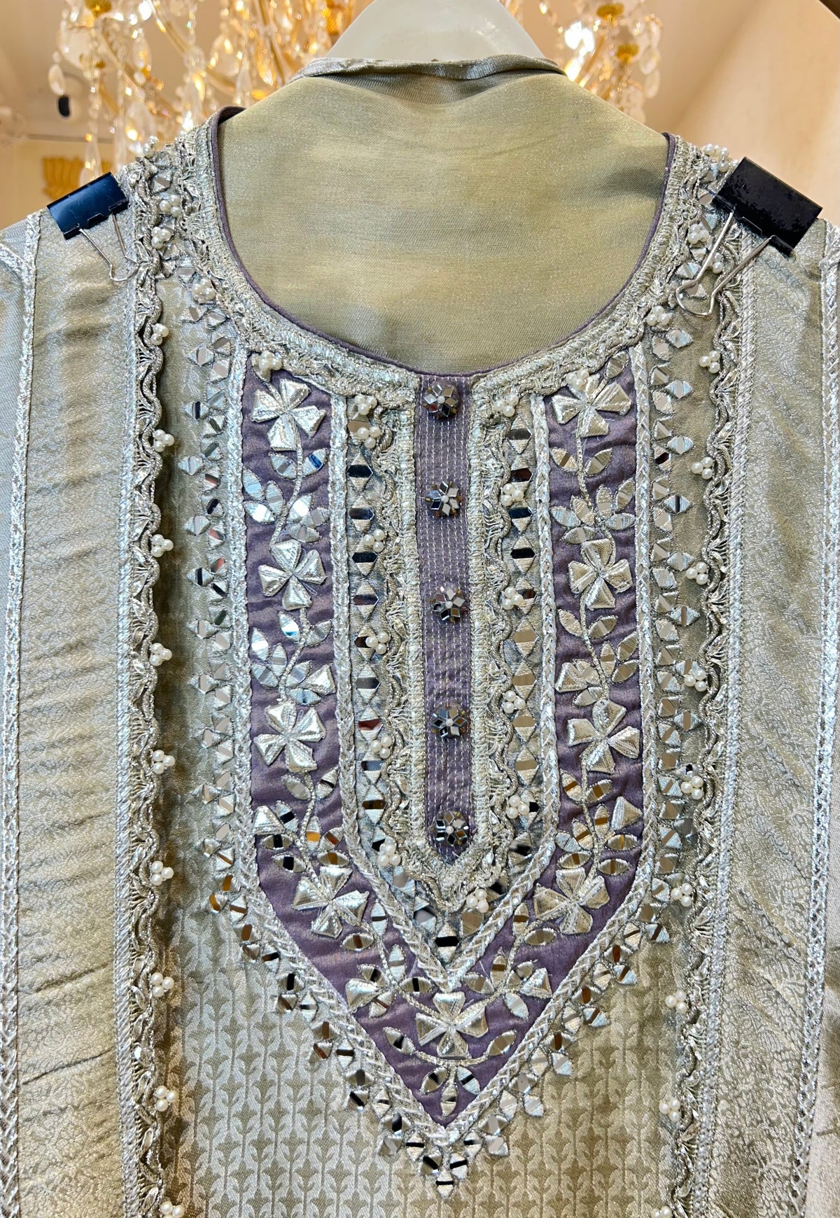 Saanjh Brocade Silk Suit