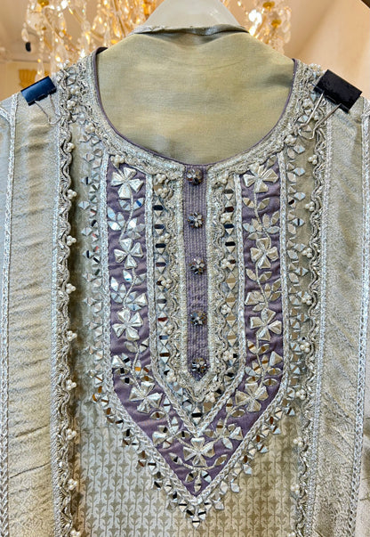 Saanjh Brocade Silk Suit