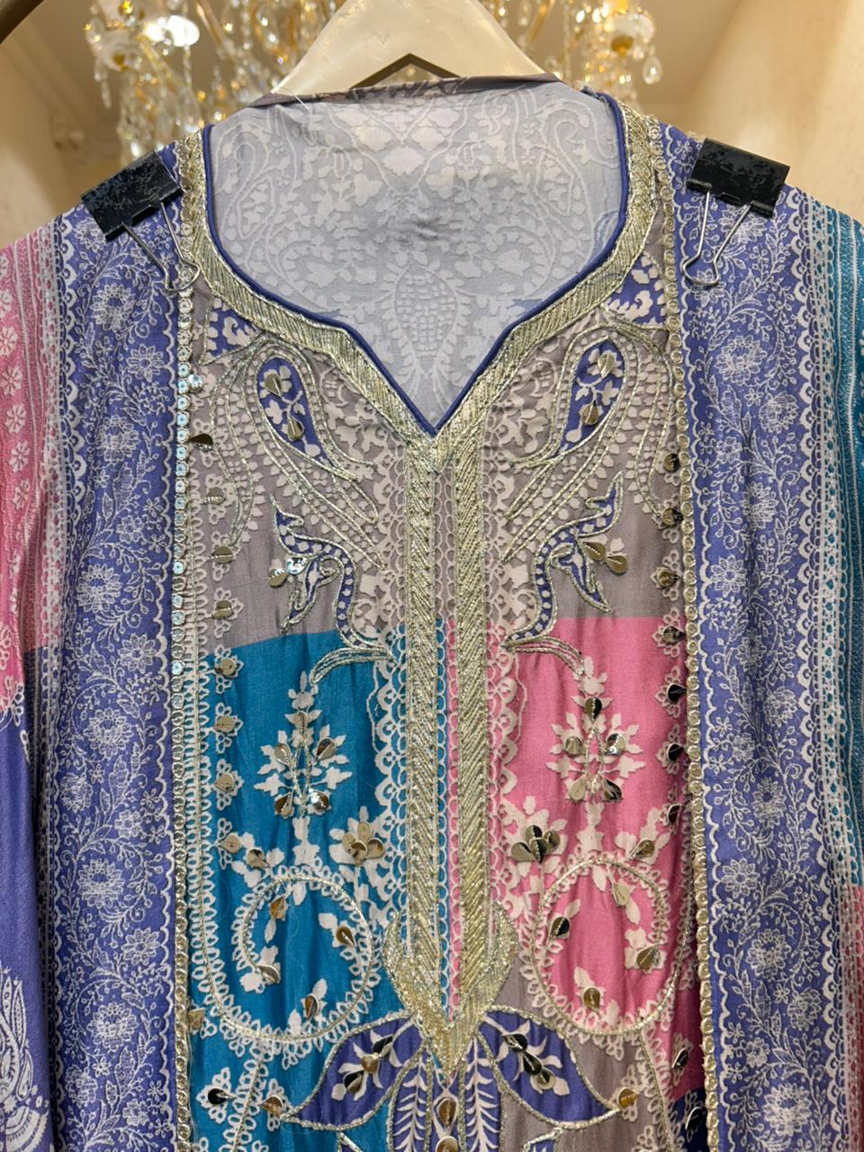 Arezya Silk Leather Élan Suit (Blue)